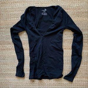 Free People Intimates V-Neck Top in Black